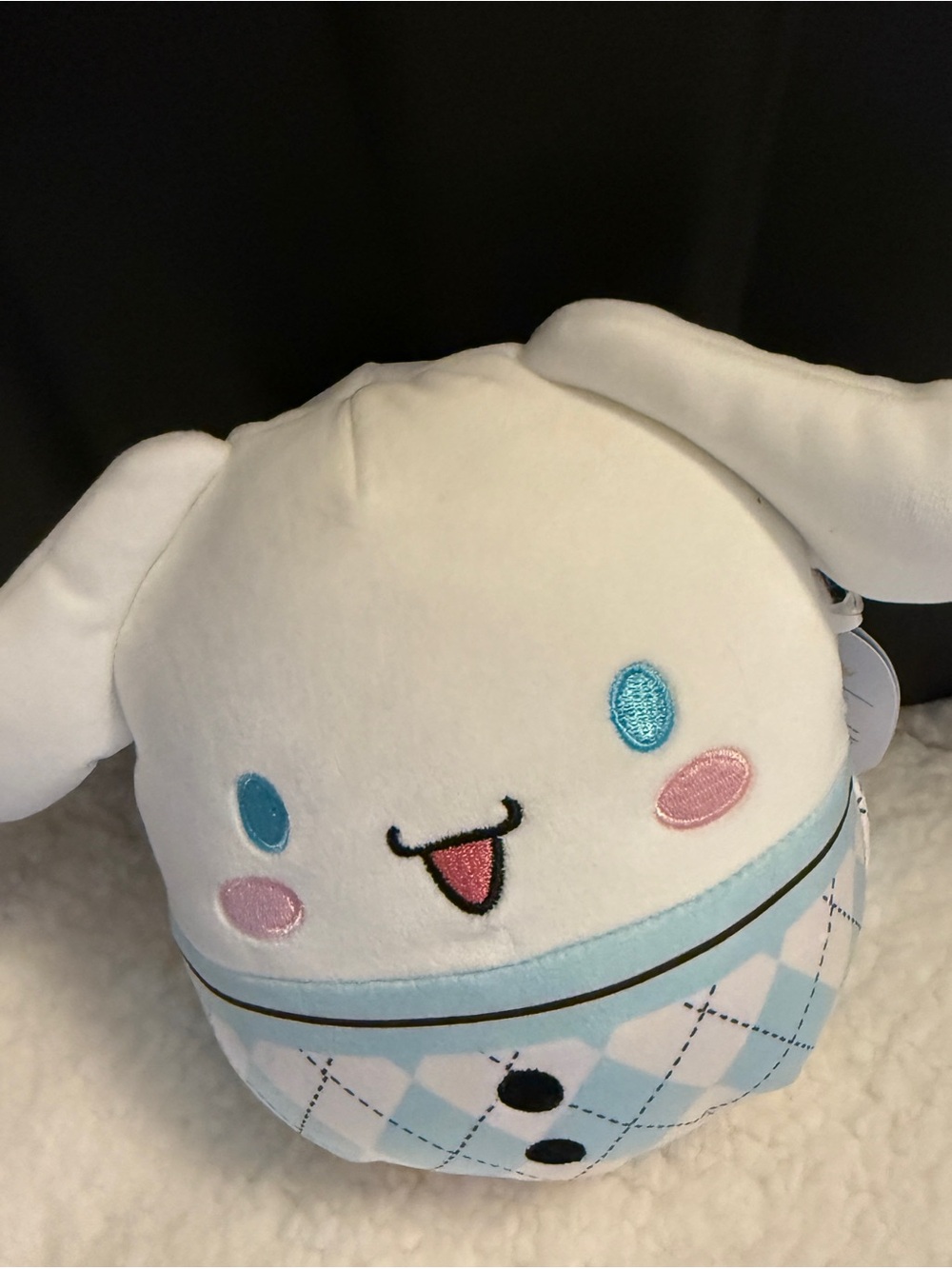 Squishmallow cinnamon roll White & Blue Plush Sanrio  Toy - Kids Plush